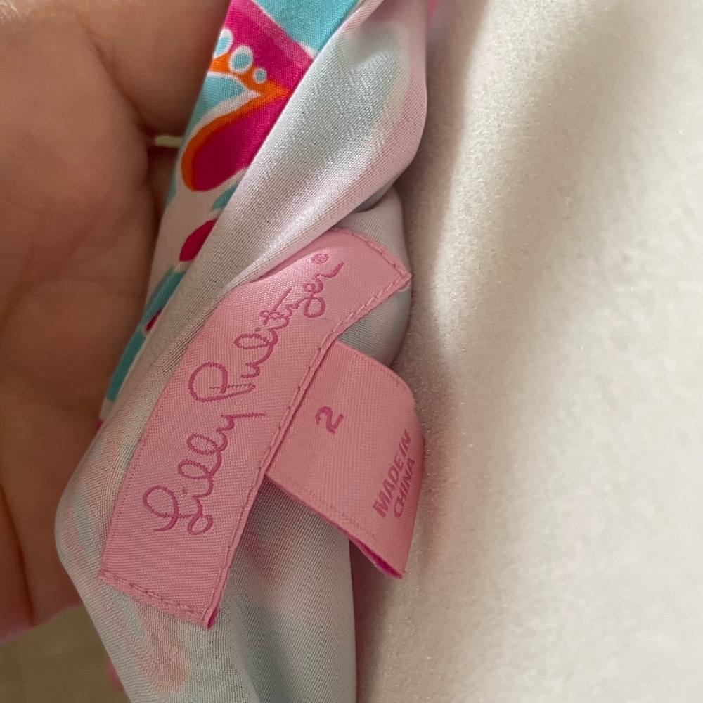 ❌SOLD❌🎉HP🎉Lilly Pulitzer Marlee One Shoulder Silk Dress 2 - Picture 8 of 12